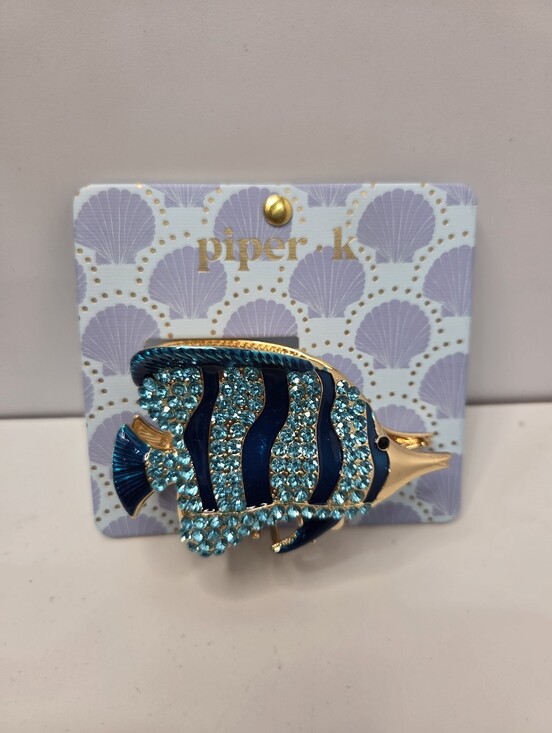 ?▪️piper k ▪️UK Blue Crystal Fish Hair Metal Claw Clip main image 4